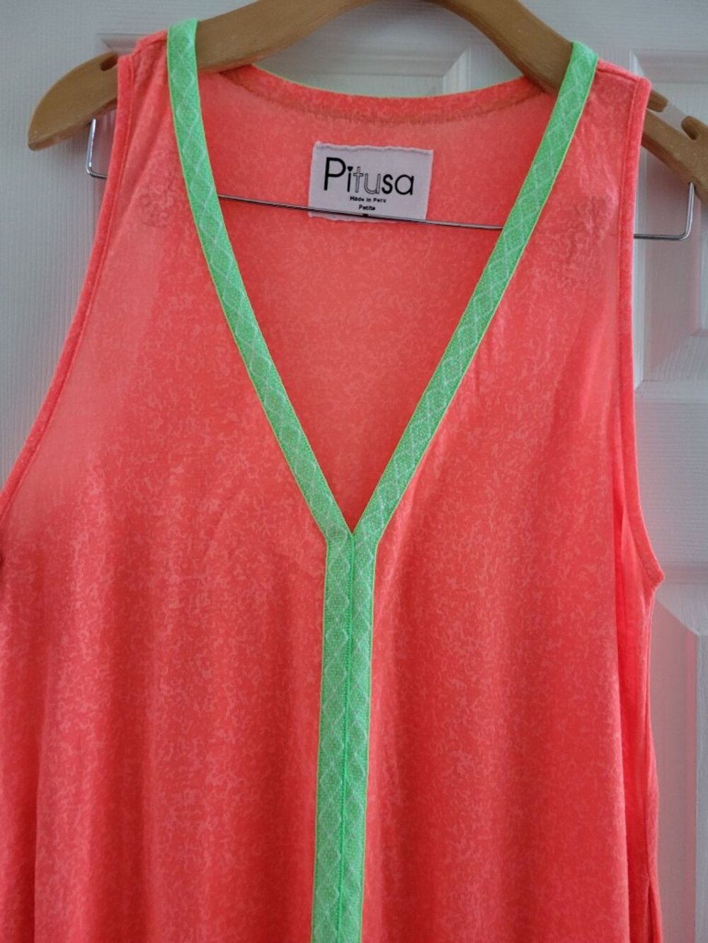 Pitusa Womens Inca Maxi Sun Dress size Medium Petite Watermelon swim Cover up - Picture 4 of 8